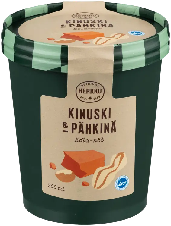 Herkku kermajäätelö kinuski-pähkinä 500 ml