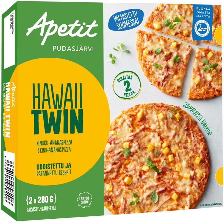 Apetit Hawaii Twin kinkku-ananaspizza pakaste 2x280g
