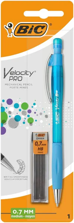 BIC Velocity Pro lyijytäytekynä 0,7 + täyttölyijyt 12kpl lajitelma