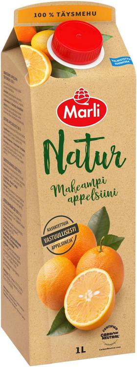 Marli Natur Makeampi appelsiinitäysmehu 100% 1 L