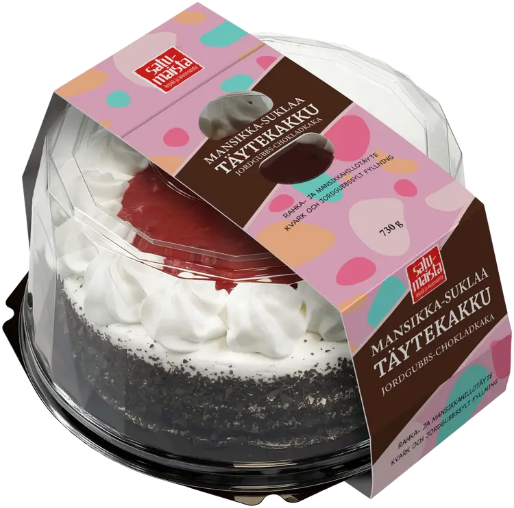 Satumaista 730g Mansikka-suklaa täytekakku
