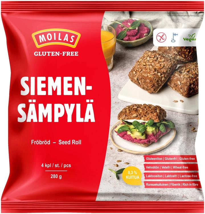 Moilas Gluten-Free Siemensämpylä 4kpl/280g kypsä pakaste
