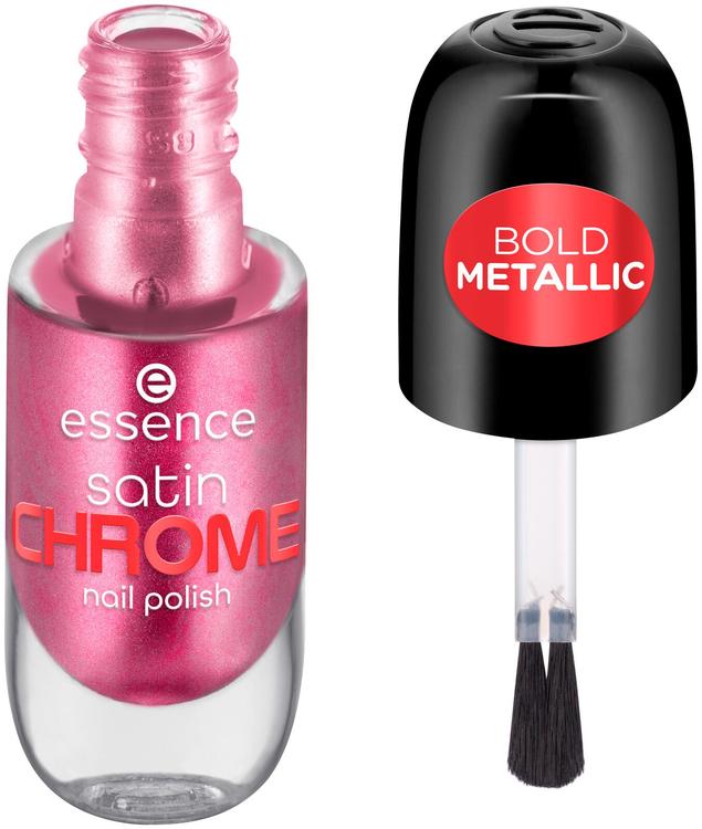 essence satin CHROME nail polish 03 Meta Maroon 8 ml