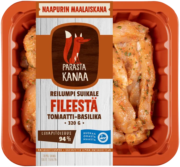 Naapurin Maalaiskanan reilumpi suikale fileestä, tomaatti-basilika 320g