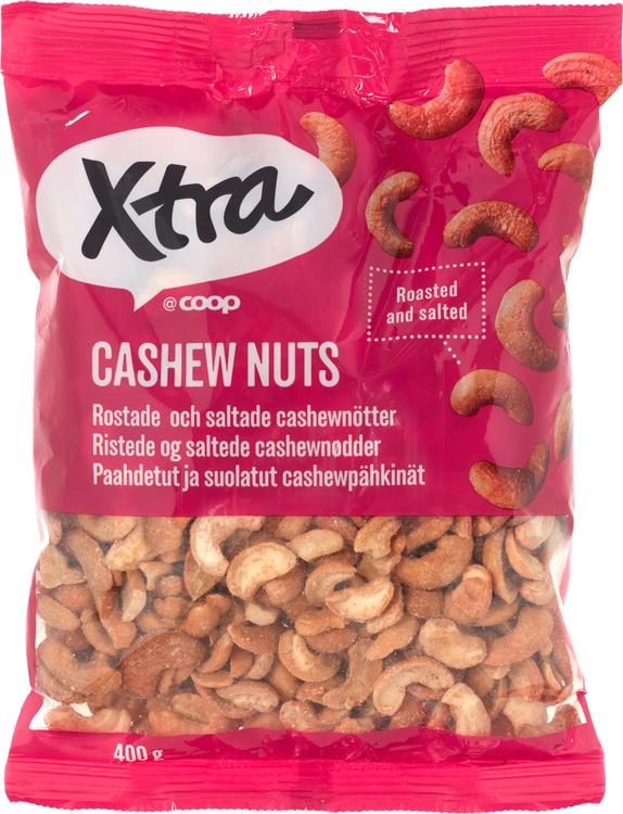 Xtra paahdetut ja suolatut cashewpähkinät 400 g