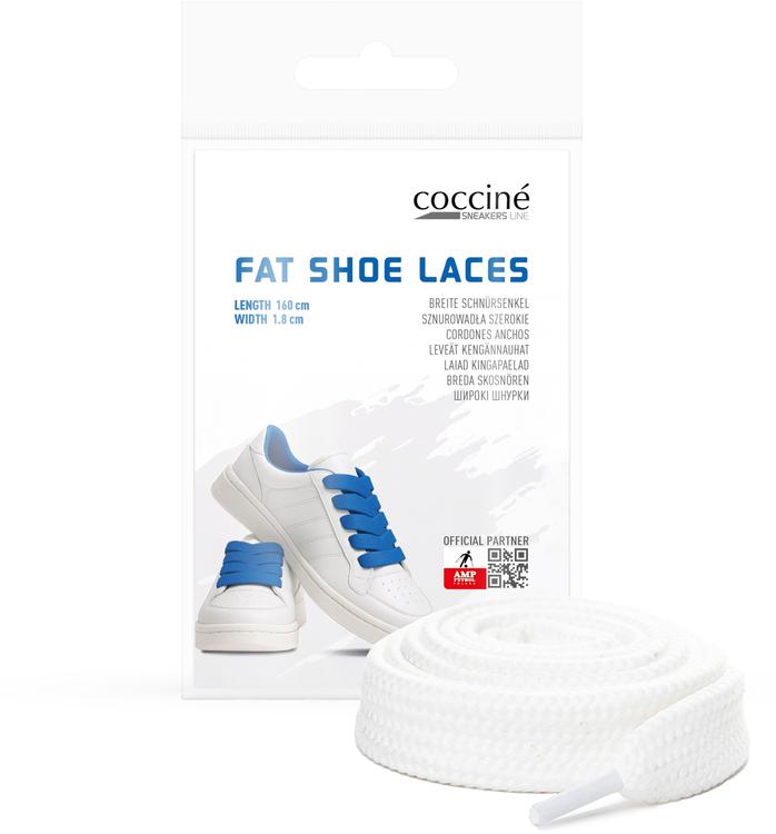 Cocciné fat shoe laces kengännauhat 120 cm white