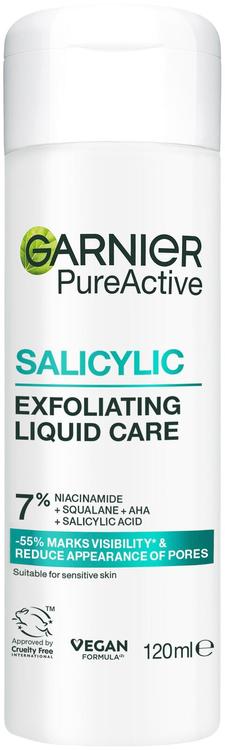 Garnier PureActive Salicylic Exfoliating Liquid Care Kasvovesi epäpuhtaalle iholle 120 ml