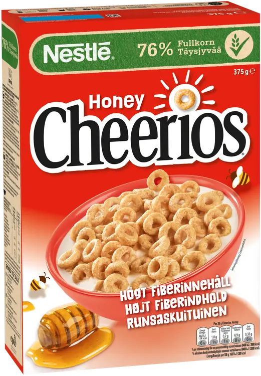 Nestlé Cheerios 375g Honey rapeita täysjyvämuroja ja hunajaa