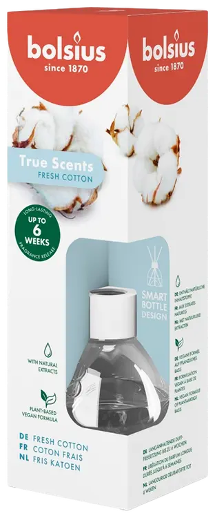 Bolsius True Scents – huonetuoksu – Fresh Cotton – 60 ml