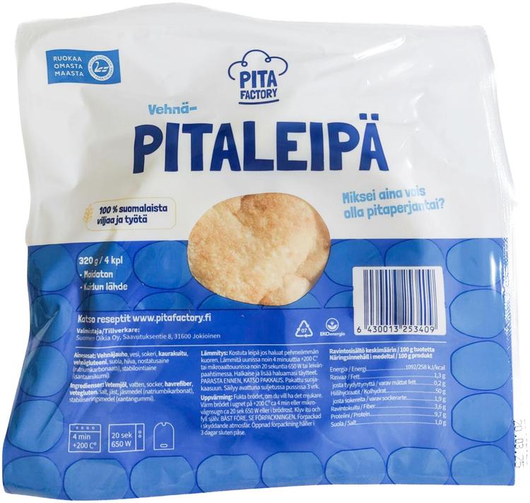 Pita Factory Pitaleipä 320 g - 4 kpl