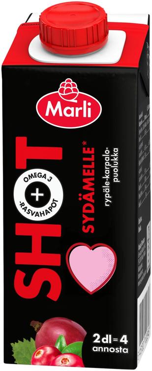 Marli Shot Rypäle-puolukka-karpalo + omega3-rasvahapot 2 dl