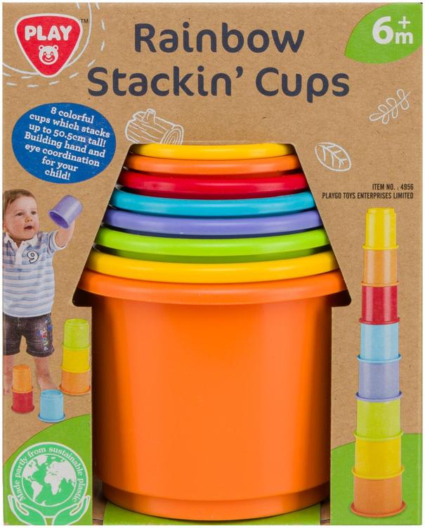 Lasten kuppitorni Rainbow Stackin' cups - 8 kuppia