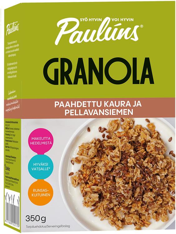 Paulúns paahdettu kaura ja pellavansiemen granola 350g