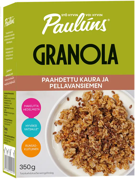 Paulúns paahdettu kaura ja pellavansiemen granola 350g