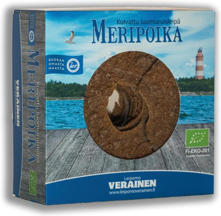 Leipomo Verainen Meripoika kuivattu luomuruisleipä 500g