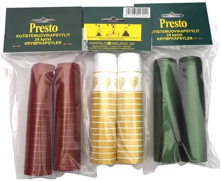Presto Kutistemuovikapsyyli viinipulloon 24 kpl