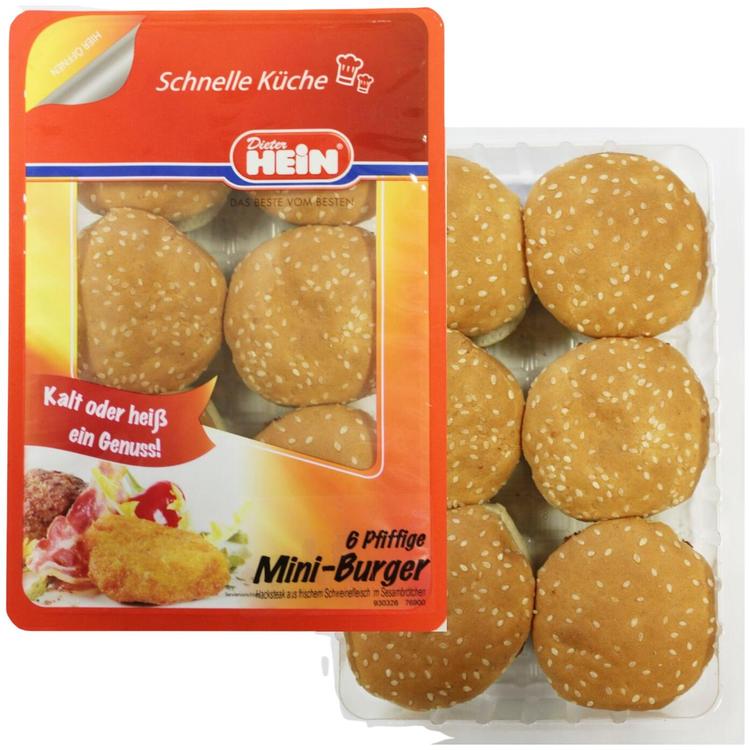 Dieter Hein 300g Mini-Burger 6x50g seesamisämpylällä kypsä