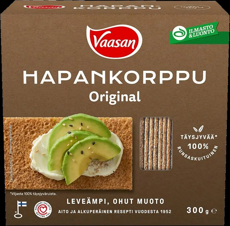 VAASAN Hapankorppu 300g täysjyväruishapankorppu