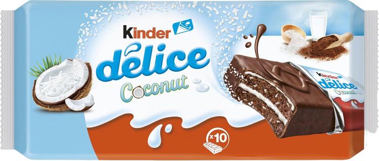 Kinder Délice Pehmeä suklaakakku kookostäytteellä 370g (10kpl)