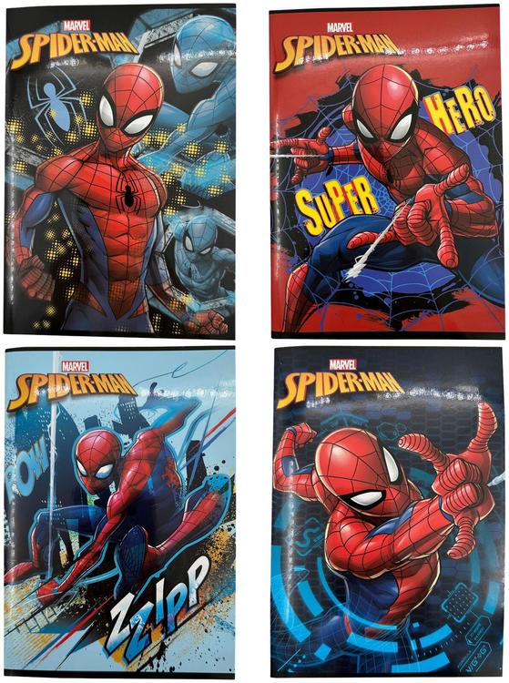 Spiderman A5 nidottu vihko, 7x7 mm ruuduilla, 80 sivua, erilaisia