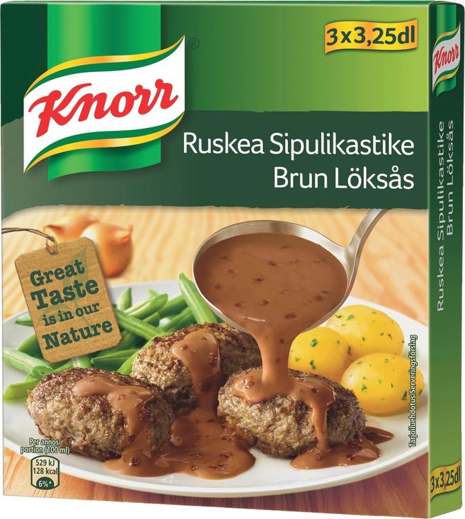 Knorr 3x40g Ruskea sipulikastike kastikeainekset
