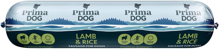 PrimaDog Lammas-riisi makkara 800 g