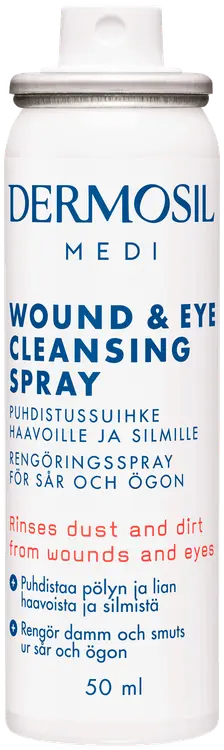 Dermosil medi puhdistussuihke haavoille ja silmille 50 ml