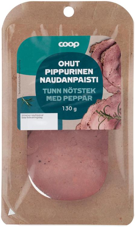 Coop ohut pippurinen naudanpaisti 130 g