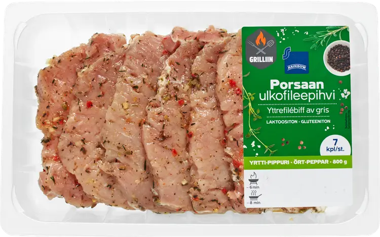 Rainbow porsaan ulkofileepihvi yrtti-pippuri 800g