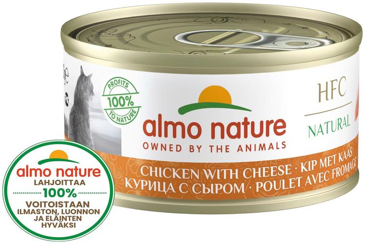 Almo Nature HFC Natural kana & juusto kissan täydennysravinto 70 g