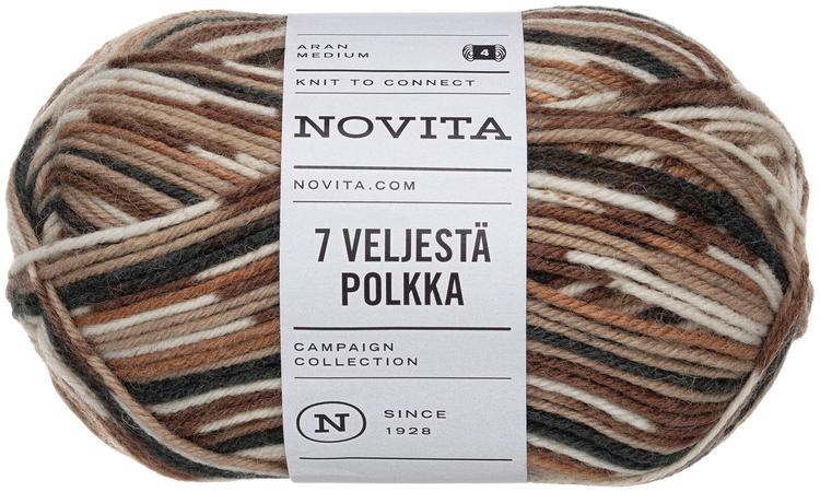 Novita lanka 7 Veljestä Polkka 100g patikka 8001
