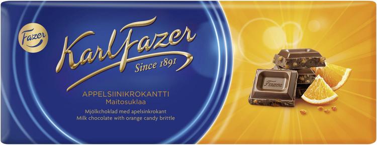Karl Fazer Appelsiinikrokantti suklaalevy 200g
