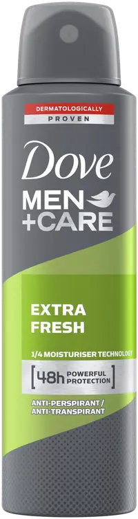 Dove Men+Care Extra Fresh Antiperspirantti deodorantti Spray Miehille 48 h suoja 150 ml