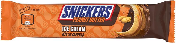 Snickers Creamy jäätisebatoon, 53 g / 56,5 ml