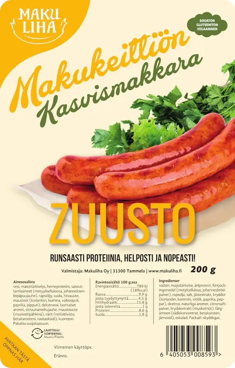 Makuliha Makukeittiön Kasvismakkara Zuusto 200 g