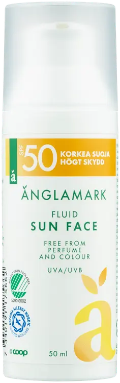 Änglamark Sun Fluid Face aurinkovoide kasvoille SPF50 50ml