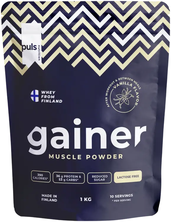 PULS Gainer muscle powder juomajauhe vanilja 1kg