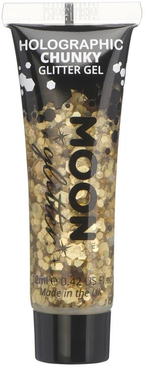 Holografinen kulta glittergeeli suuri kimalle 12 ml