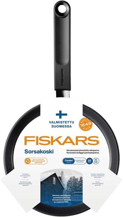 Fiskars Sorsakoski lettupannu 22 cm, keraaminen