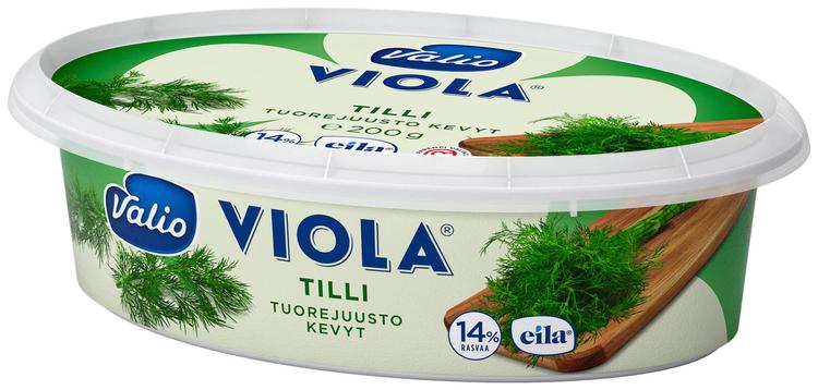 Valio Viola® kevyt e200 g tilli tuorejuusto laktoositon