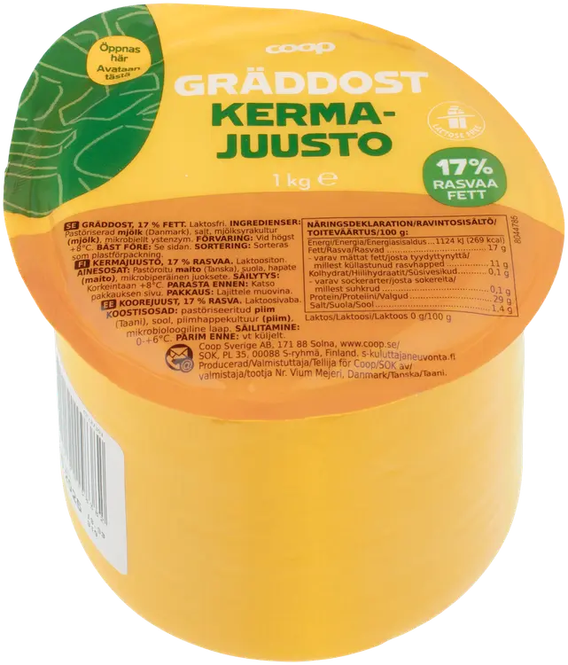 Coop kermajuusto 17% 1 kg