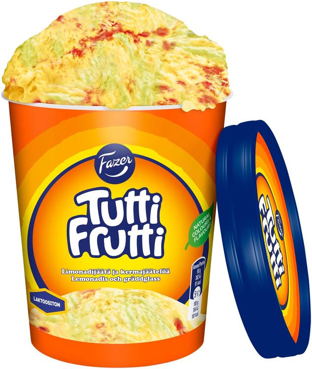 Fazer Tutti Frutti laktoositon kermajäätelö 365g/480ml