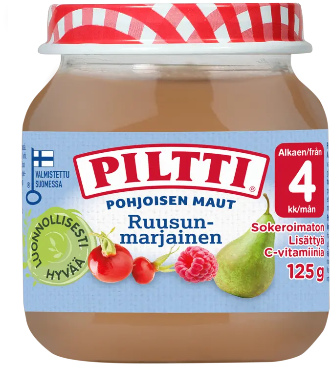 Piltti 125g Pohjoisen maut Ruusunmarjainen marja- ja hedelmäsose 4kk