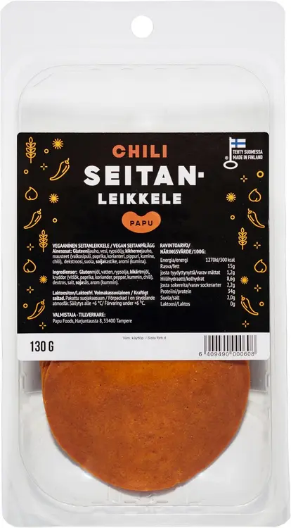 Papu Chili-seitanleikkele 130g