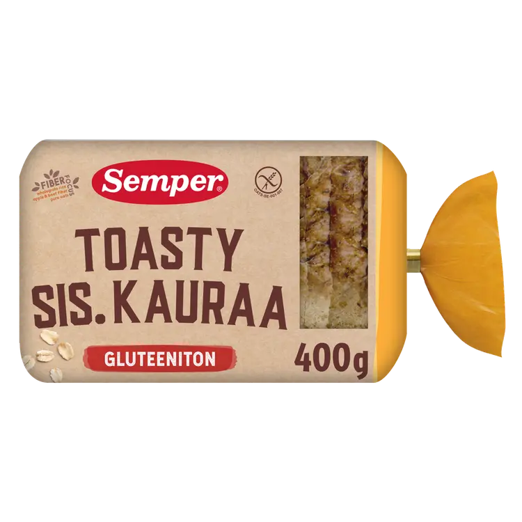 Semper Gluteeniton Toasty sis. Kaura viipaloitu pakasteleipä 400g