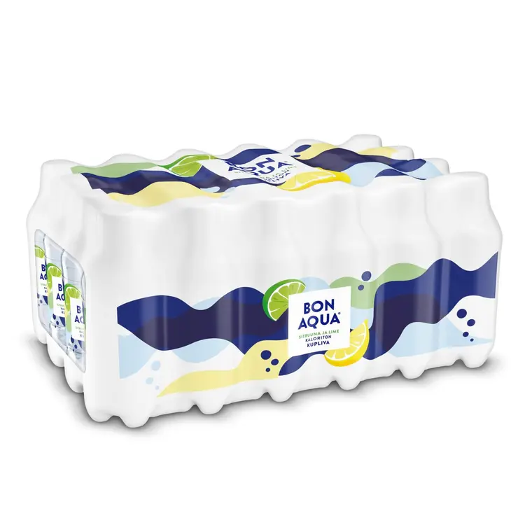 24-pack Bonaqua Sitruuna-Lime kivennäisvesi muovipullo 0,33 L