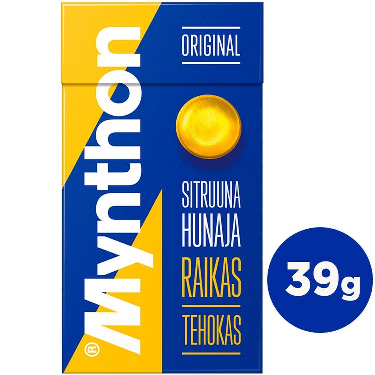 Mynthon Original Sitruuna-Hunaja +C kurkkupastilli 39g