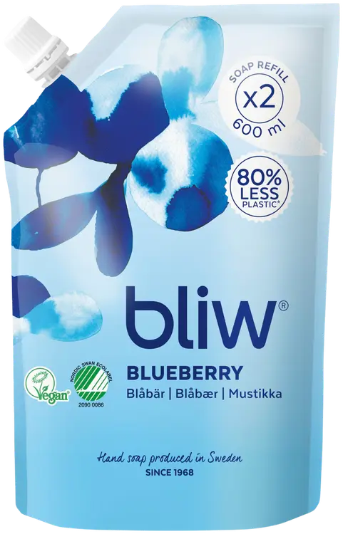 Bliw Mustikka täyttöpussi nestesaippua 600ml
