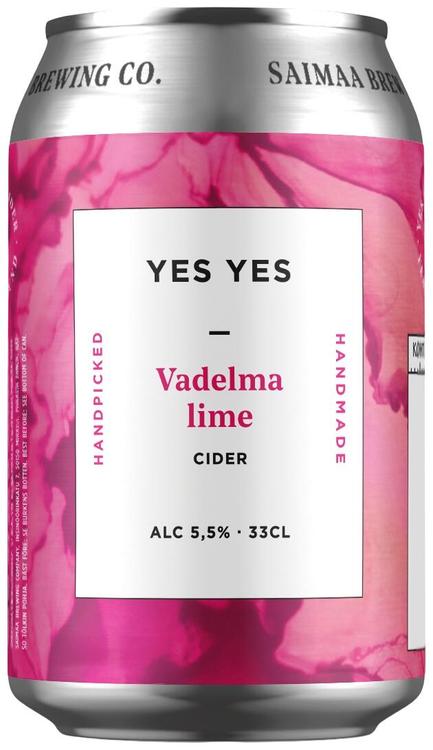 Yes Yes Vadelma lime 5,5% siideri 0,33l tölkki