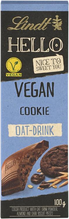 Lindt HELLO Vegan Cookie kaakaotuote, vegaaninen suklaalevy 100g